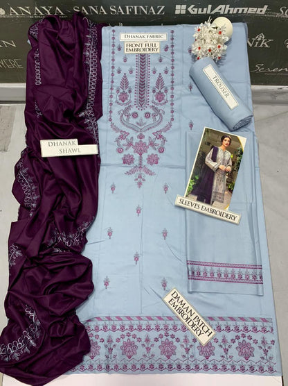 DFW-1061 Jazmin Embroidery 3PC Dhanak Suit