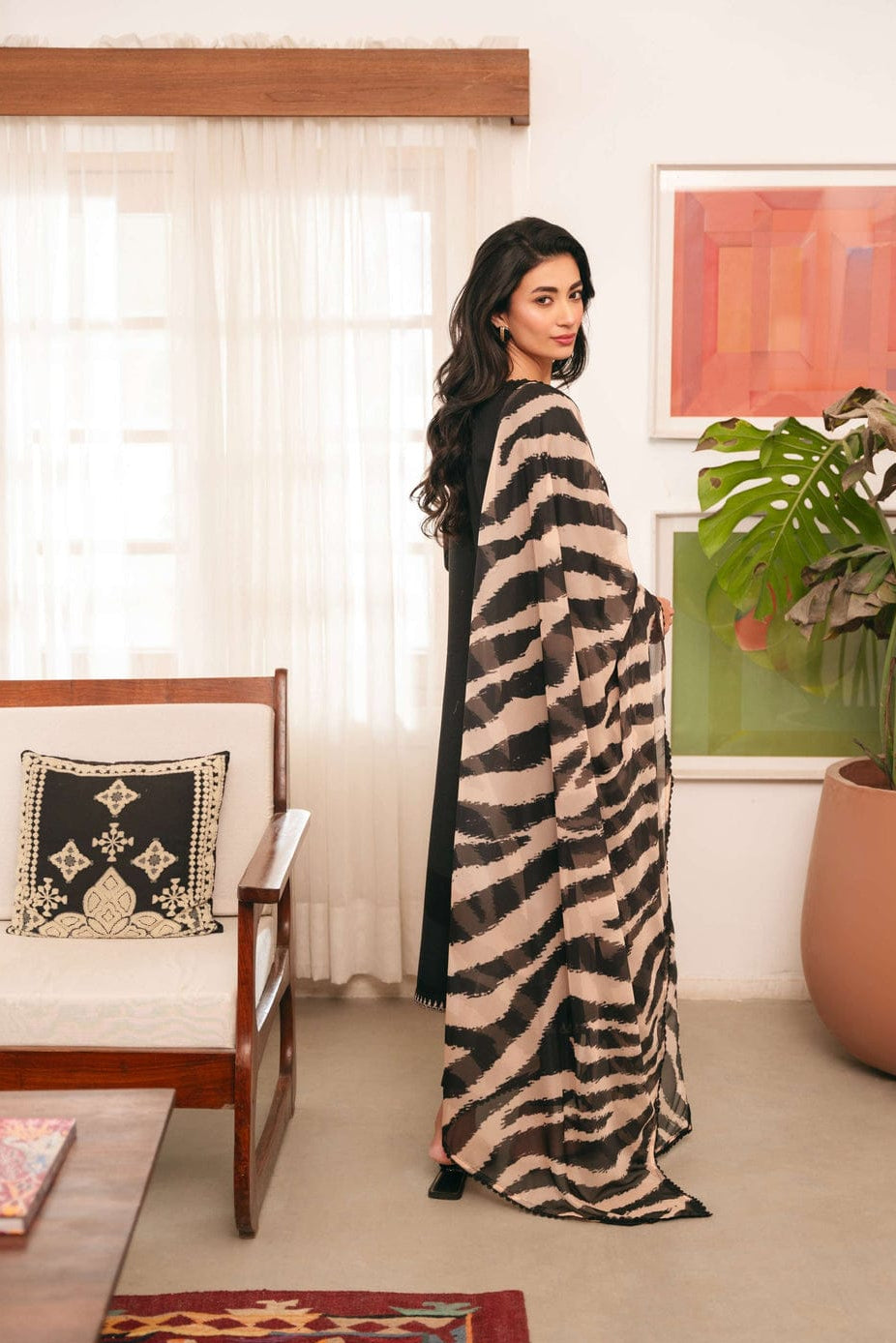 DFW-1144 Mahmair Embroidery 3PC Dhanak Suit