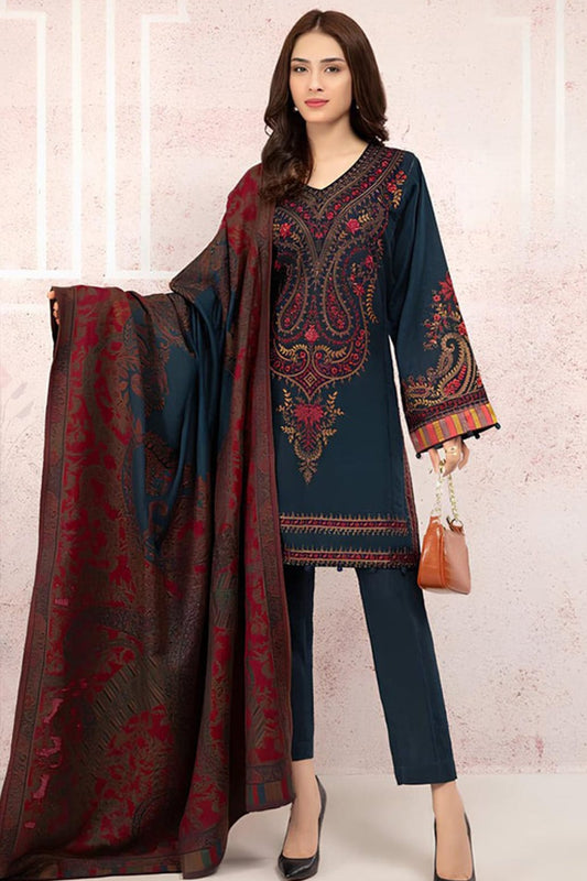 DFW-1145 Maria B Embroidery 3PC Dhanak Suit