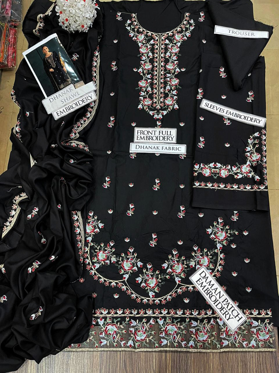 DFW-1237 Batik Embroidery 3PC Dhanak Suit