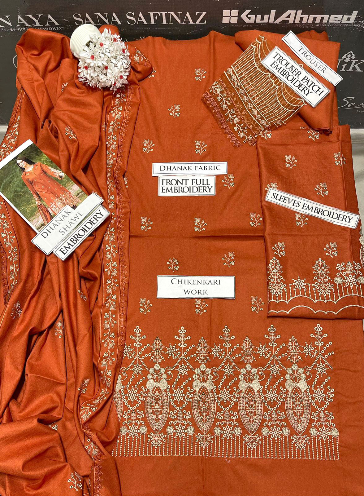 DFW-1147 Libaas Heavy Embroidery 3PC Dhanak Suit