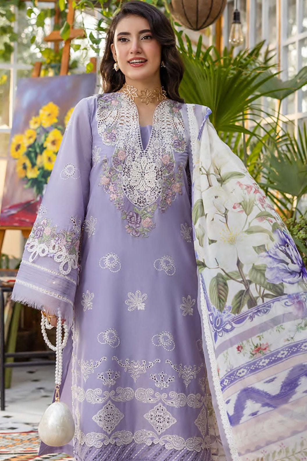DFW-1092 Elaf Heavy Embroidery 3PC Dhanak Suit
