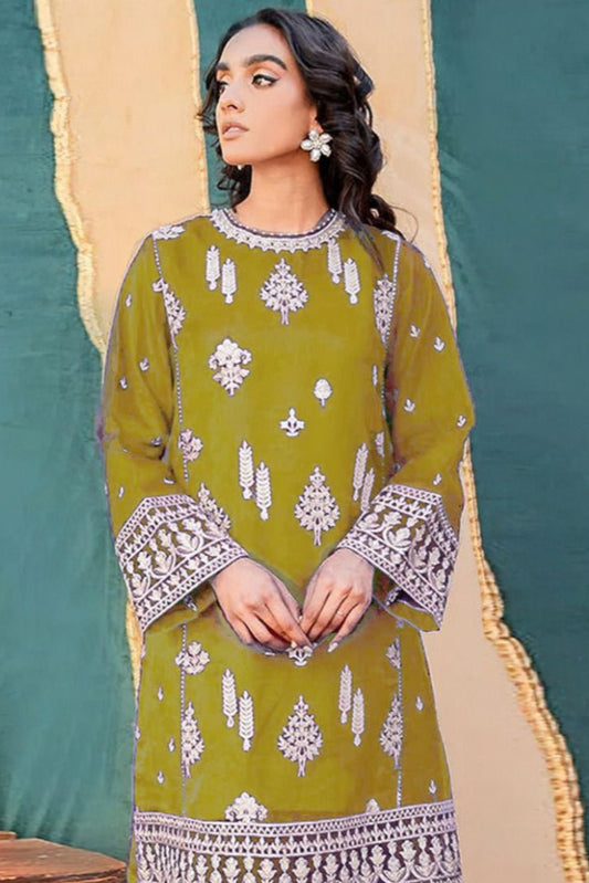 DFW-296 Maria B Heavy Embroidery 3Pc Lawn Dress