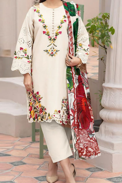 DFW-207 Nakoosh Heavy Embroidery 3Pc Lawn Suit