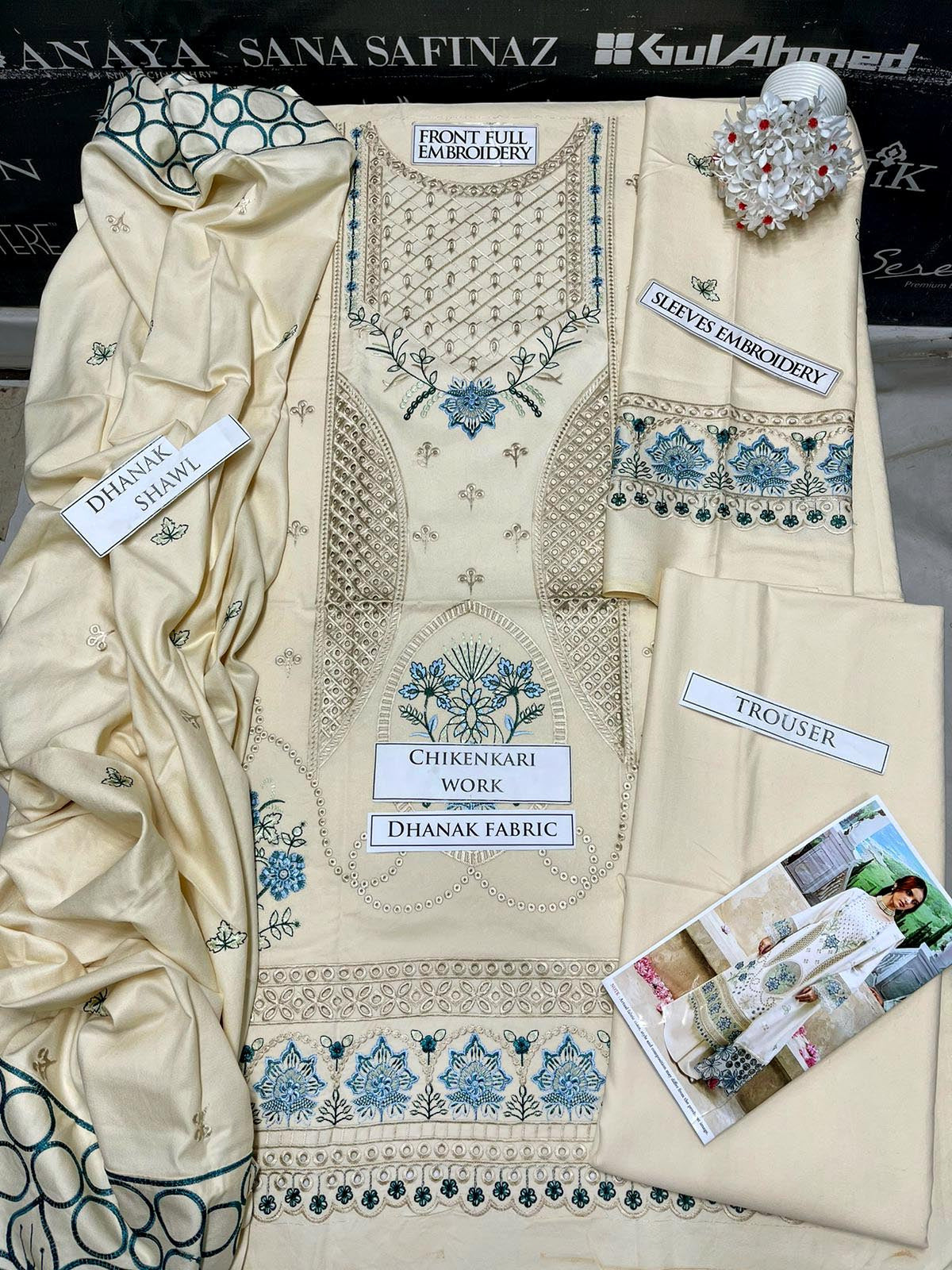 DFW-1002 Qalamkar Heavy Embroidery 3PC Dhanak Suit