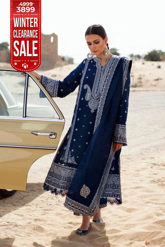 DFW-1223 Zaha Embroidery 3PC Dhanak Suit