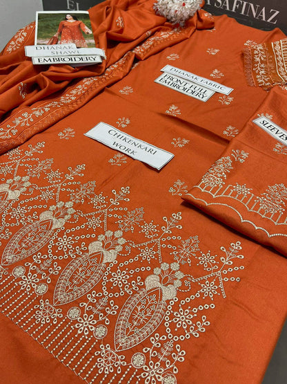 DFW-1147 Libaas Heavy Embroidery 3PC Dhanak Suit