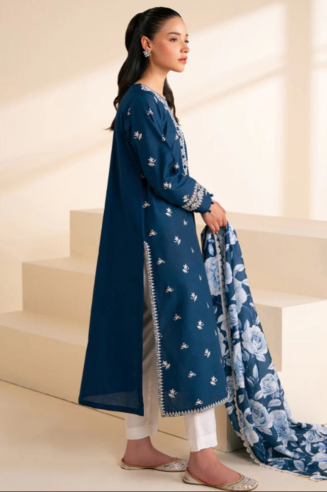 DFW-1048 Cross Stich Embroidery 3PC Dhanak Suit