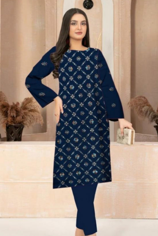 DFW-525F Cross Stich Heavy Embroidery 2Pc Lawn Suit