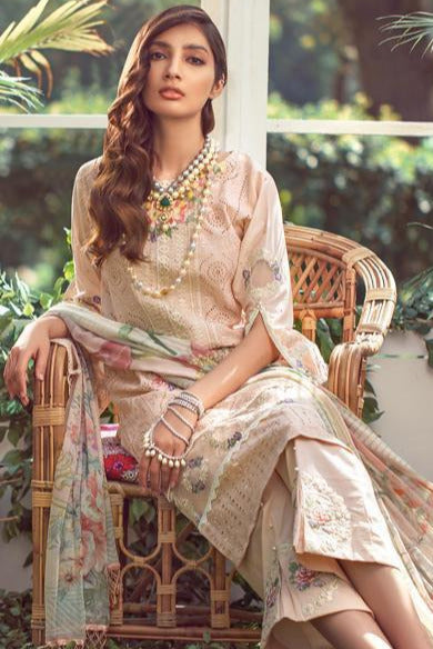 DFW-439 Maria B Heavy Embroidery 3Pc Lawn Suit