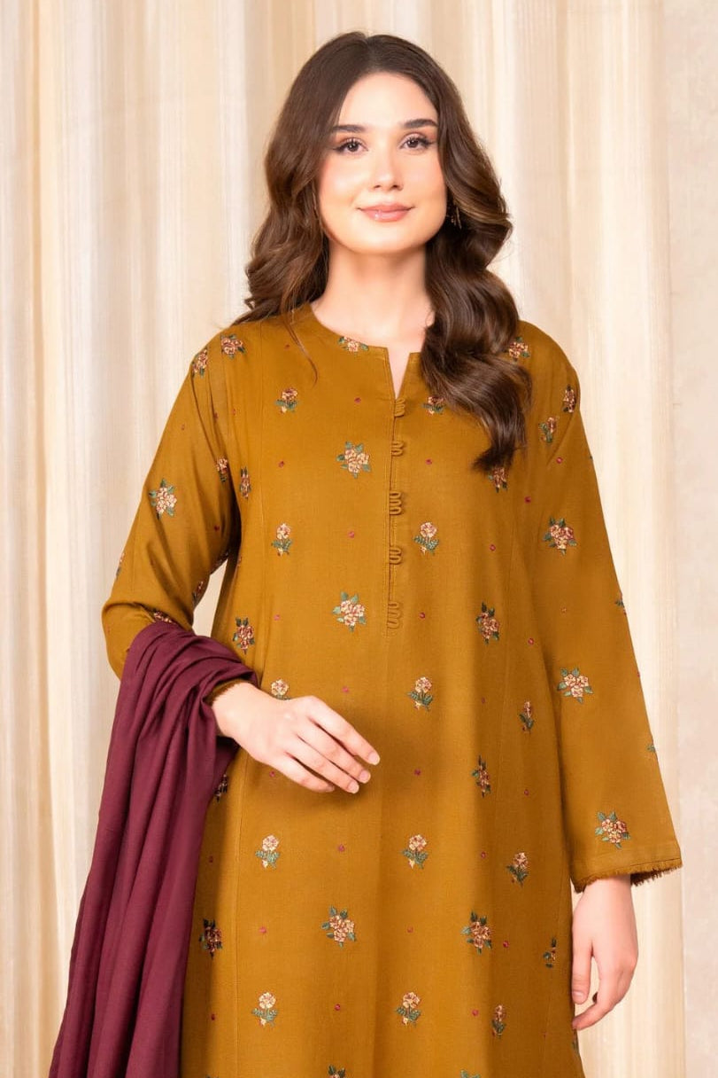 DFW-1169 Baroque Embroidery 3PC Dhanak Suit