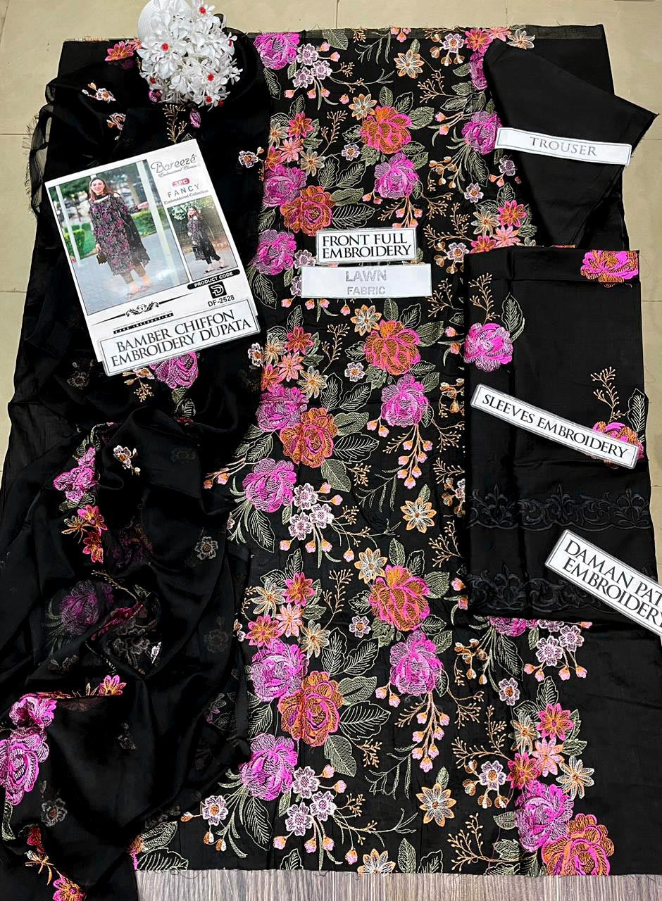 DFW-1317 Bareeze Heavy Embroidery 3PC Lawn Suit