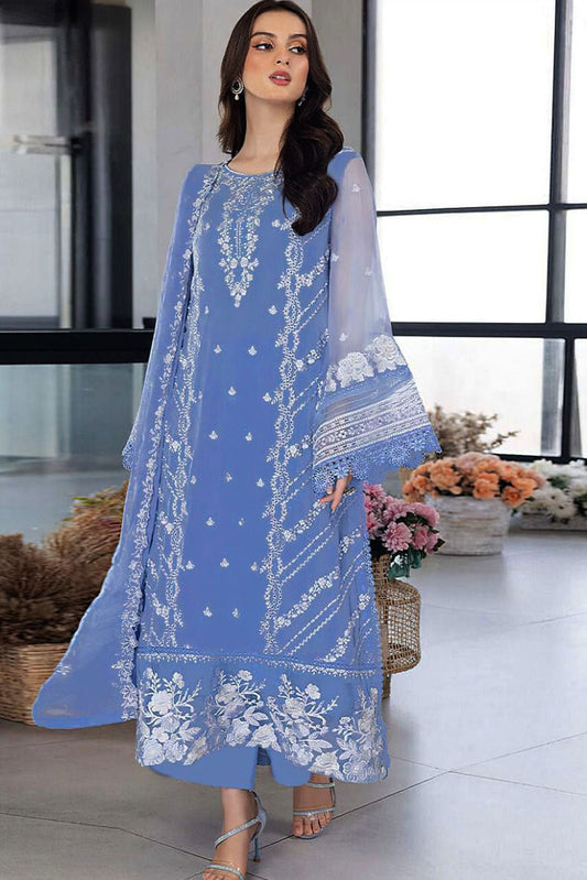 DFW-454 Florent Heavy Embroidery 3Pc Lawn Suit