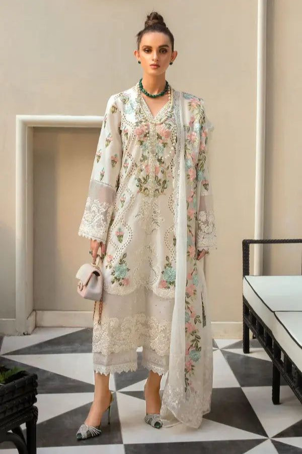 DFW-166 Chrimson Luxury Heavy Embroidery 3PC Lawn Dress