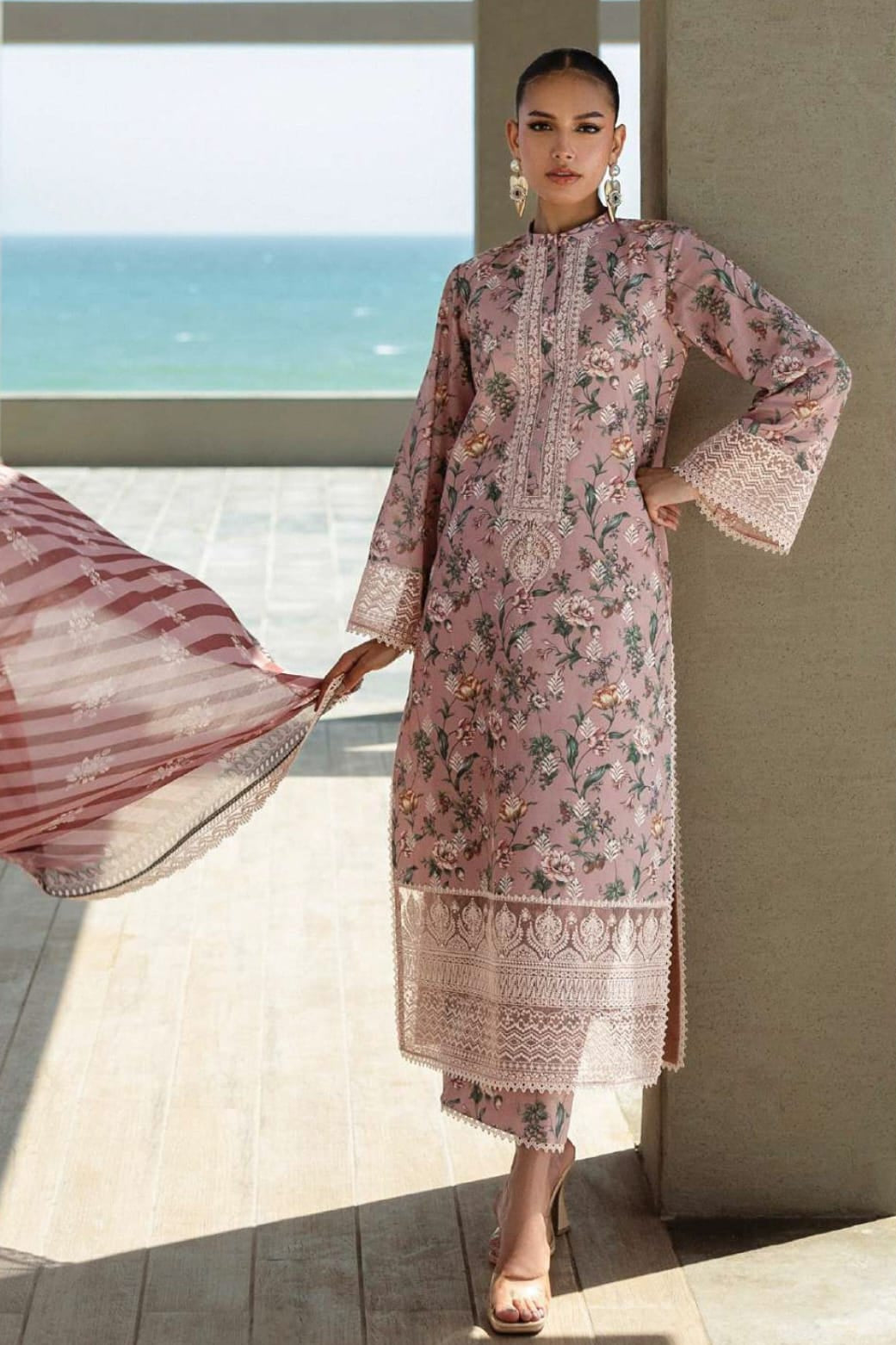 DFW-1214 Zainab Chottani Embroidery 3PC Karandi Suit