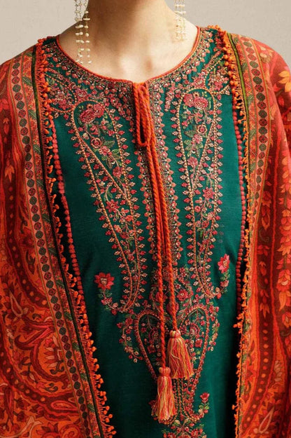 DFW-1003 Hussain Rehar Embroidery 3PC Dhanak Suit