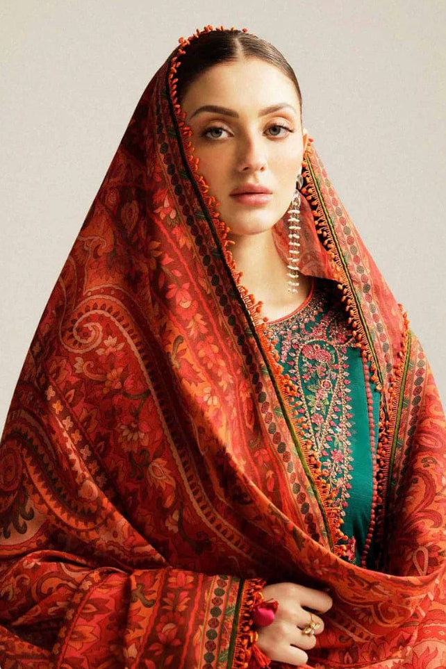 DFW-1003 Hussain Rehar Embroidery 3PC Dhanak Suit