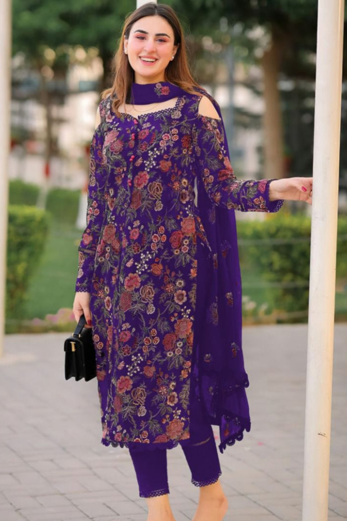 DFW-243 Bareeze Heavy Embroidery 3Pc Lawn Dress