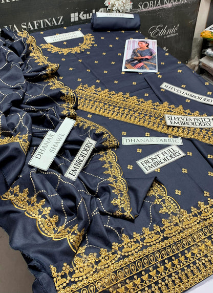DFW-889 Cross Stitch Heavy Embroidery 3PC Dhanak Suit