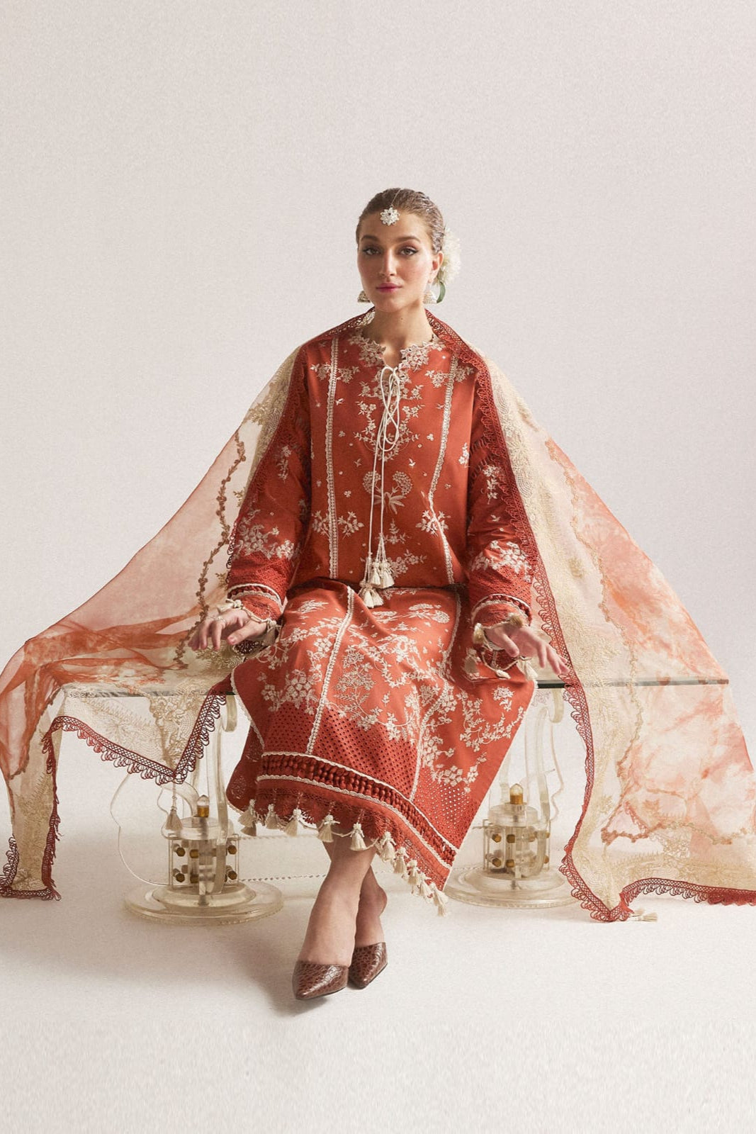 DFW-987 Hussain Rehar Heavy Embroidery 3PC Dhanak Suit