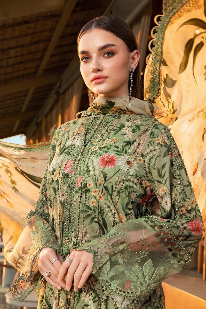DFW-1070 Maria B Embroidery 3PC Khaddar Suit