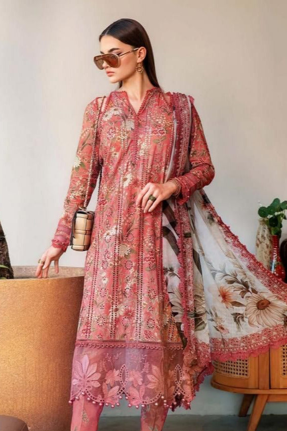 DFW-534 Maria B Embroidery 3Pc Lawn Suit