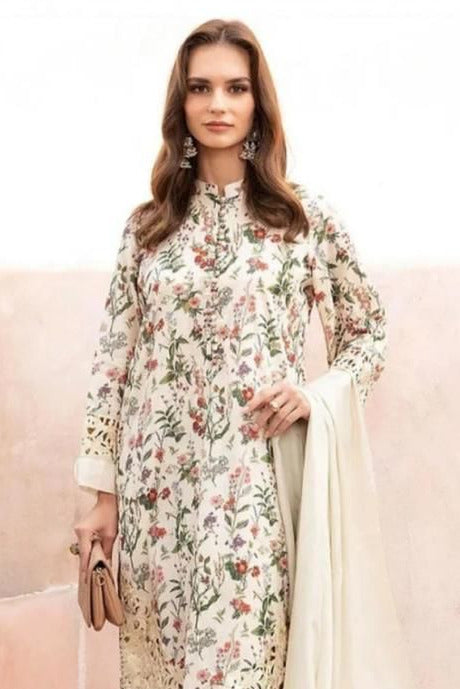 DFW-524 Maria B Embroidery 3Pc Lawn Suit