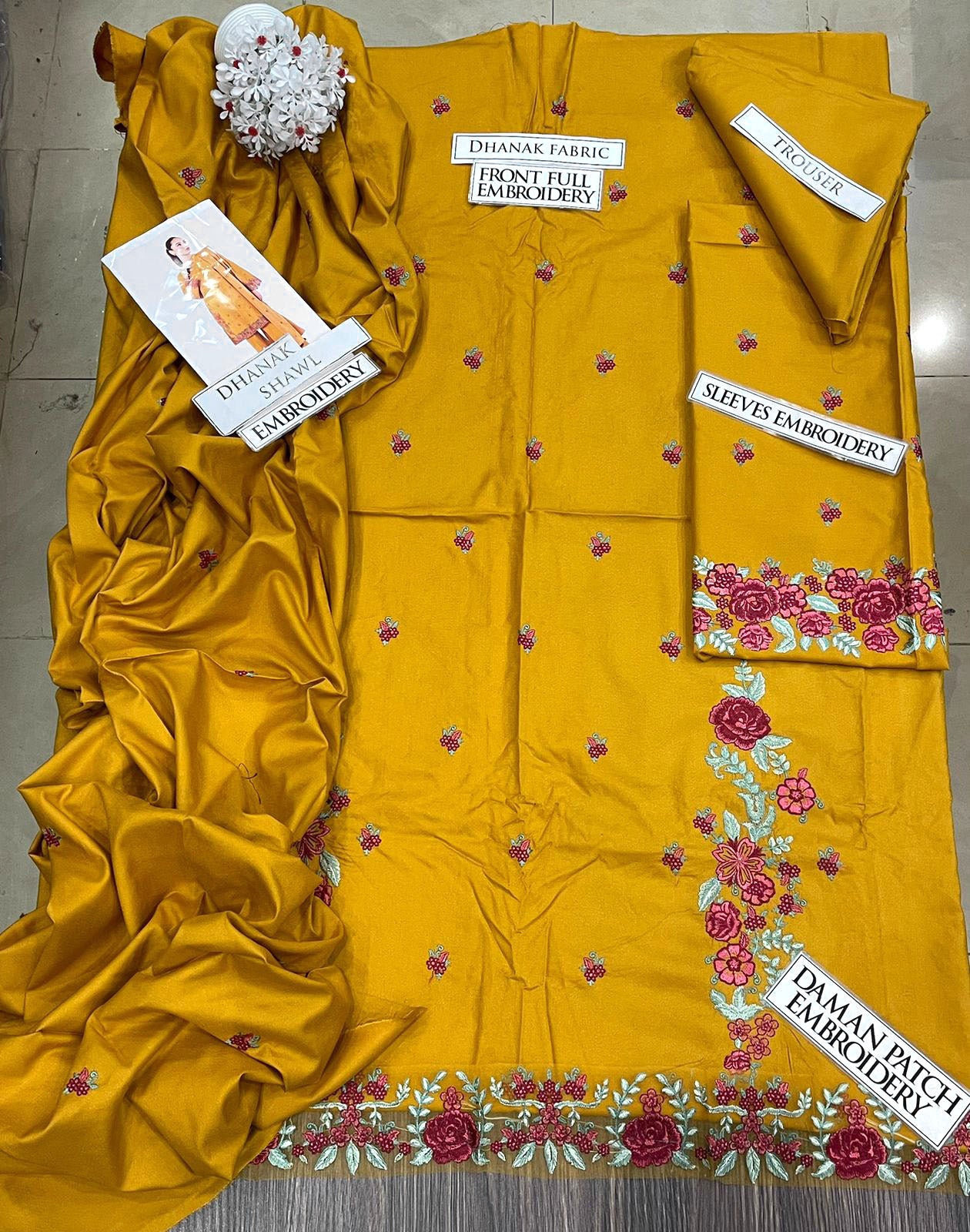 DFW-1241 Sapphire Embroidery 3PC Dhanak Suit