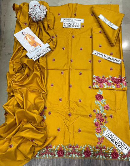 DFW-1241 Sapphire Embroidery 3PC Dhanak Suit