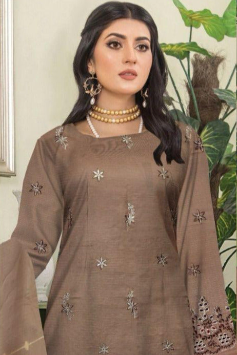 DFW-507D Minha Heavy Embroidery 3Pc Lawn Suit