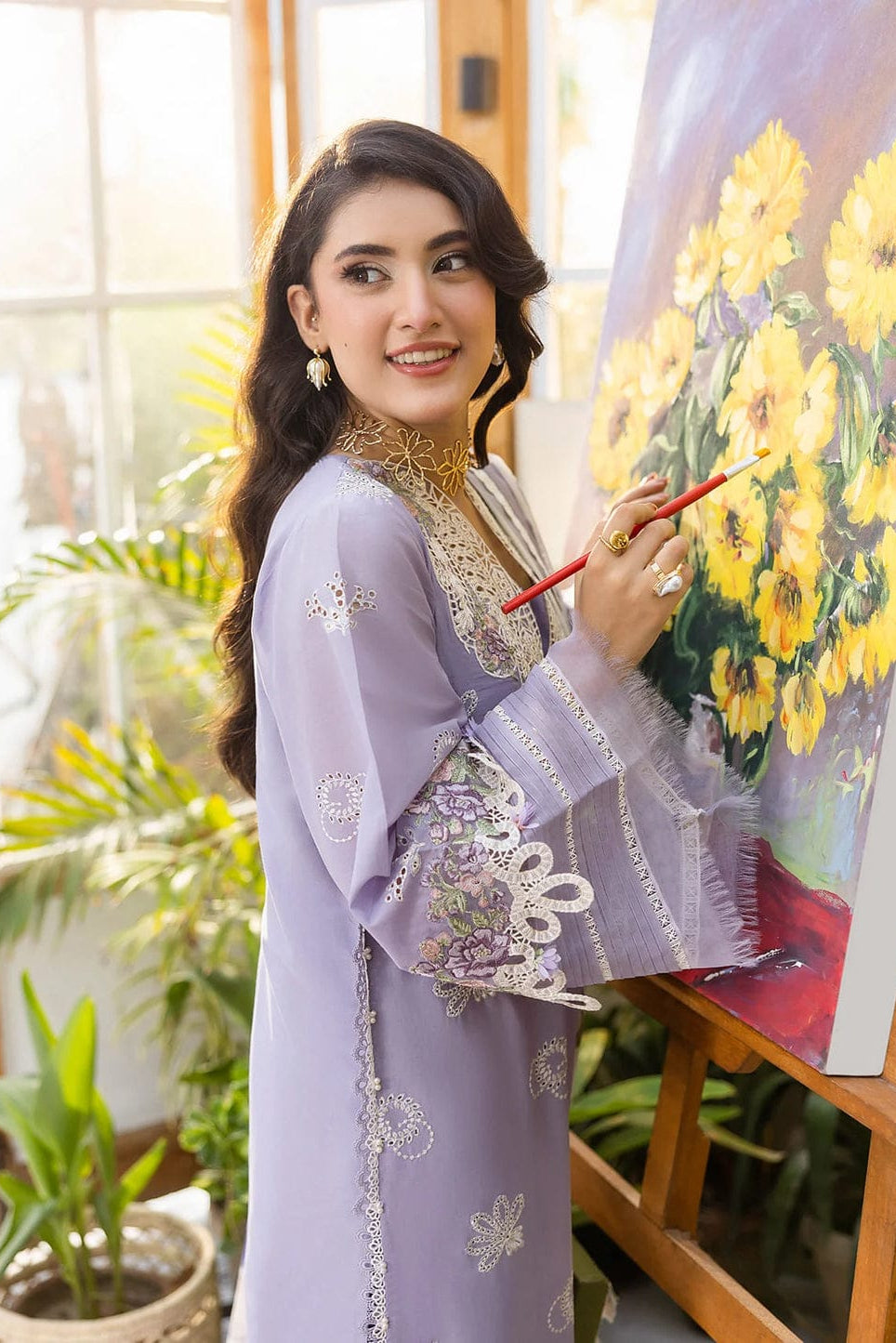 DFW-1092 Elaf Heavy Embroidery 3PC Dhanak Suit