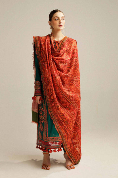 DFW-1003 Hussain Rehar Embroidery 3PC Dhanak Suit