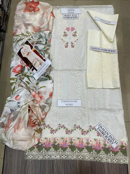 DFW-1330 Elaf Embroidery 3PC Lawn Suit