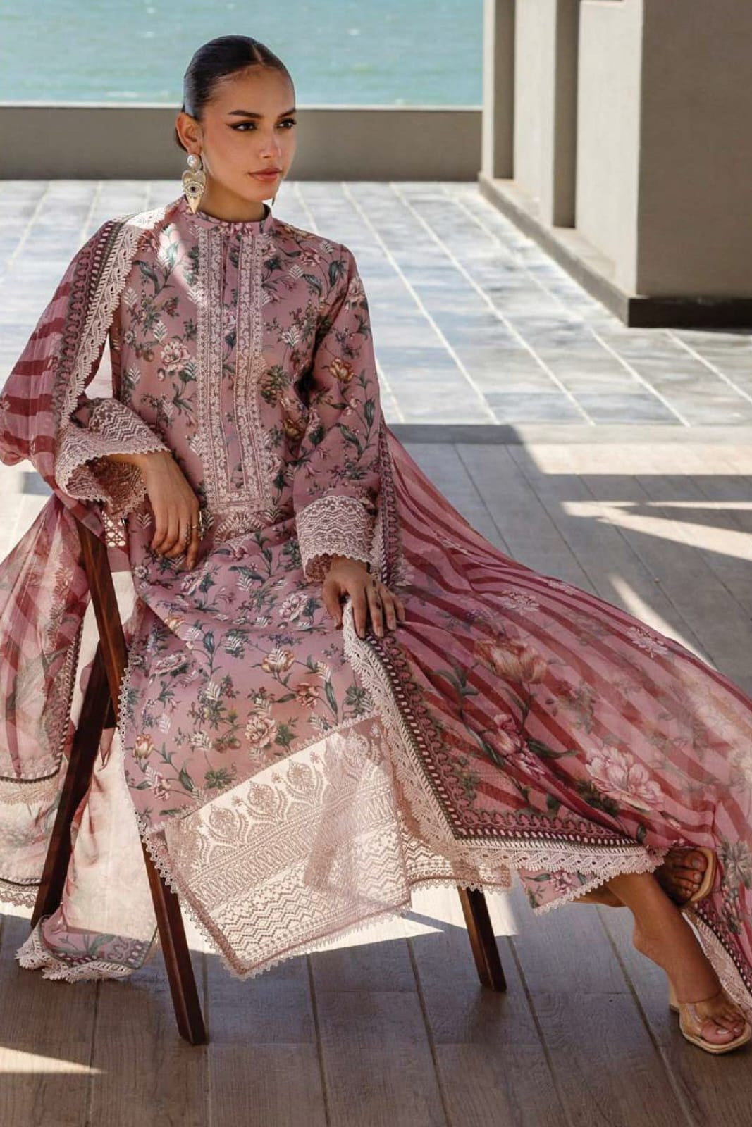 DFW-1214 Zainab Chottani Embroidery 3PC Karandi Suit