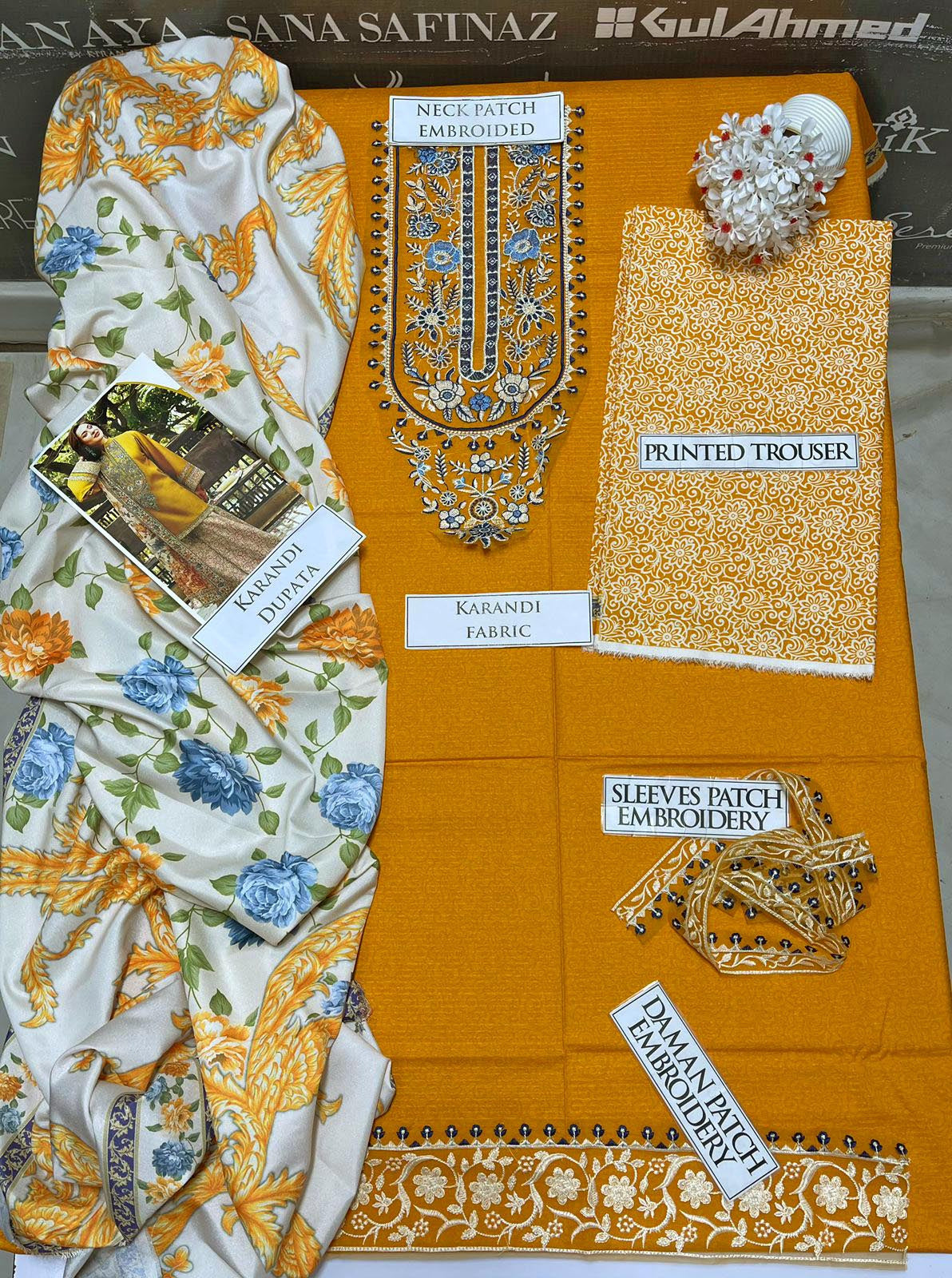 DFW-1127 Sapphire Embroidery 3PC Karandi Suit