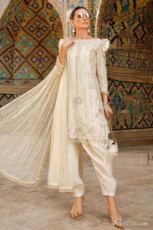 DFW-232 Maria B Heavy Embroidery 3Pc Lawn Dress