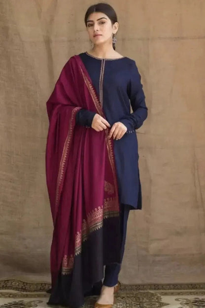 DFW-1242 Dyot Embroidery 3PC Dhanak Suit