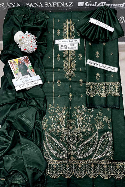 DFW-1156 Bareeze Heavy Embroidery 3PC Dhanak Suit