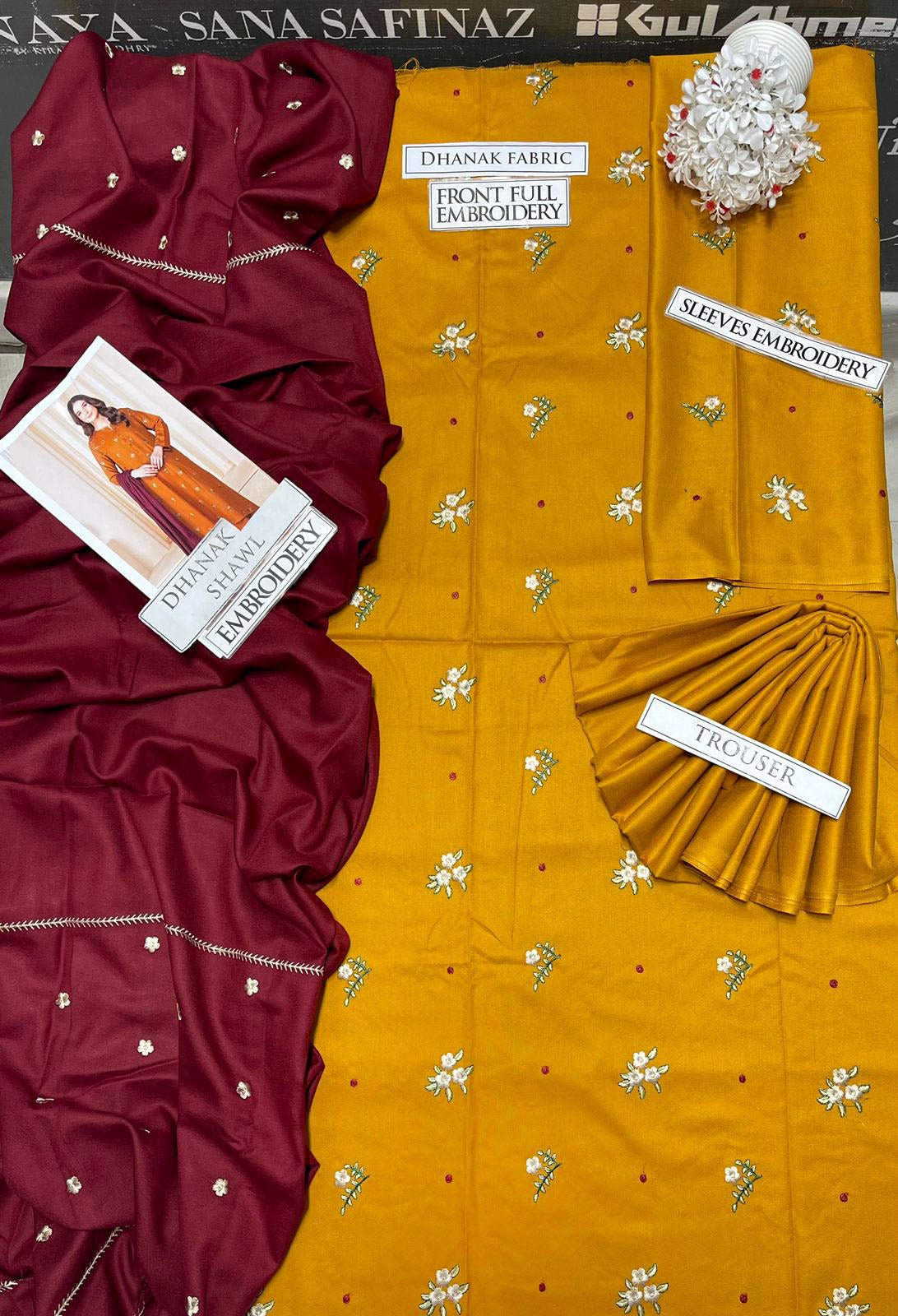 DFW-1169 Baroque Embroidery 3PC Dhanak Suit