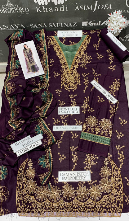 DFW-920 Jazmin Heavy Embroidery 3PC Dhanak Suit