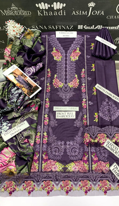 DFW-926 Jade Heavy Embroidery 3PC Dhanak Suit