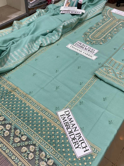 DFW-1256 Wania Embroidery 3PC Dhanak Suit