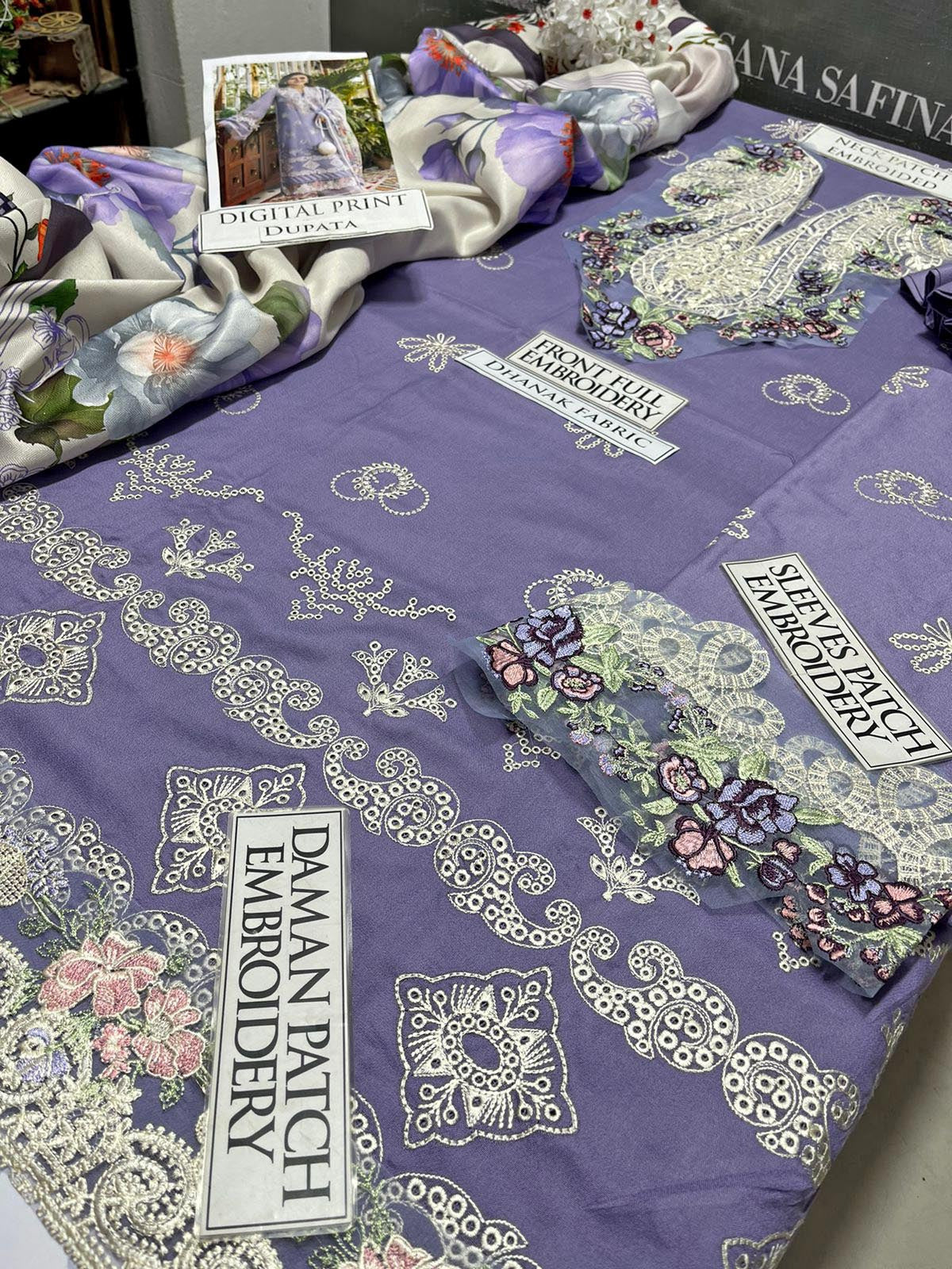 DFW-1092 Elaf Heavy Embroidery 3PC Dhanak Suit