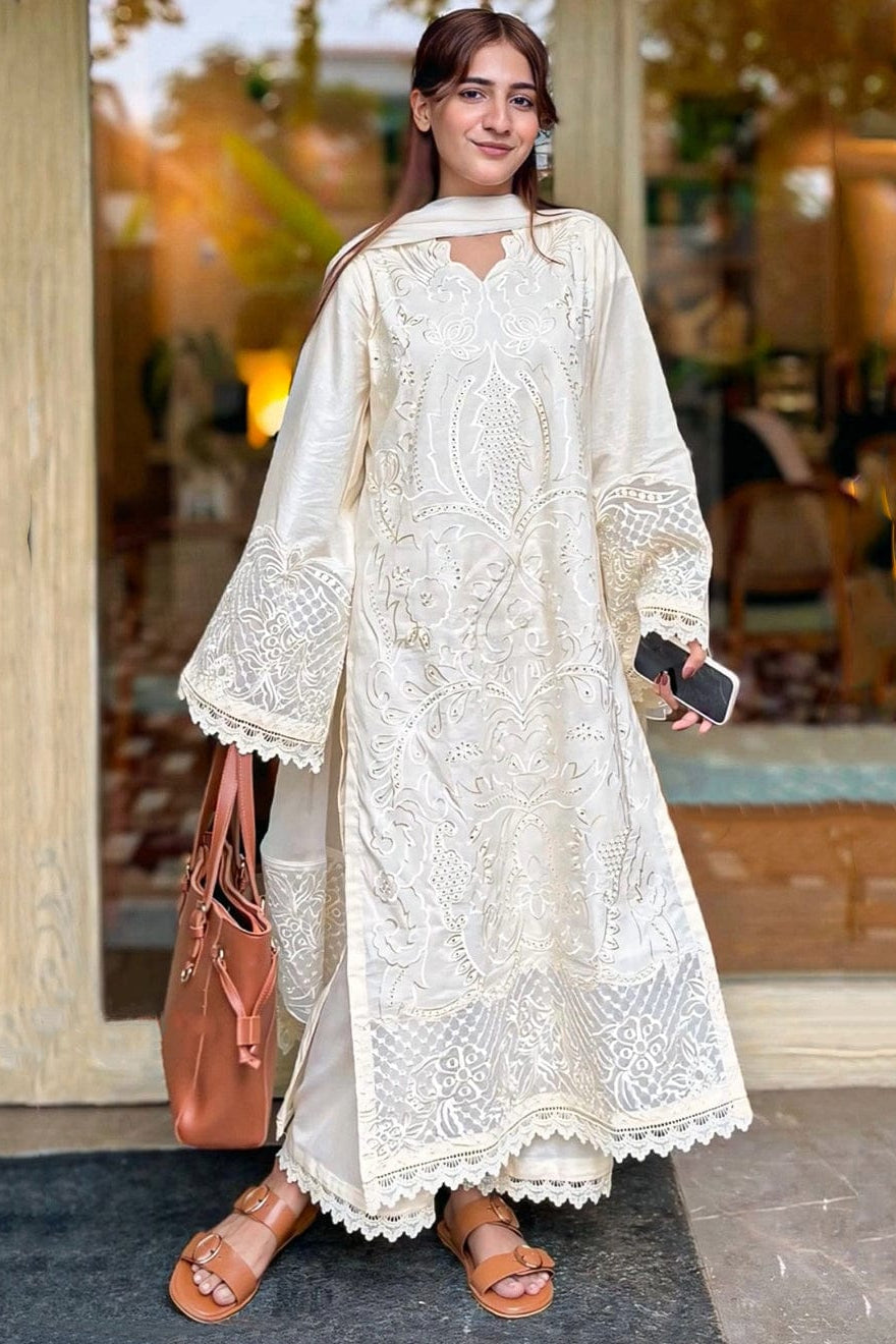 DFW-1257 Sahane Embroidery 3PC Dhanak Suit