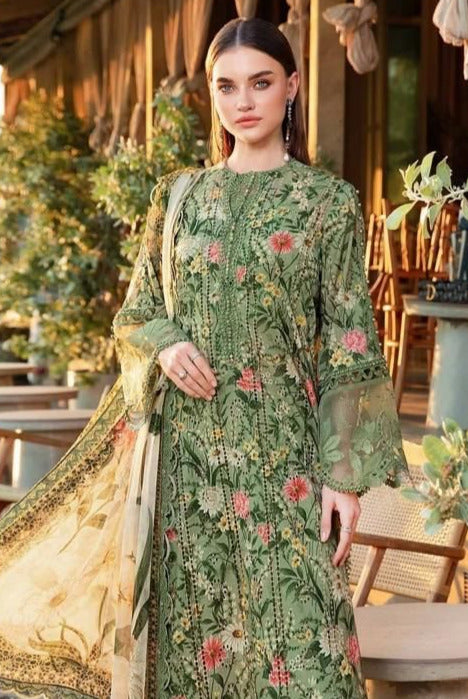 DFW-535 Maria B Embroidery 3Pc Lawn Suit