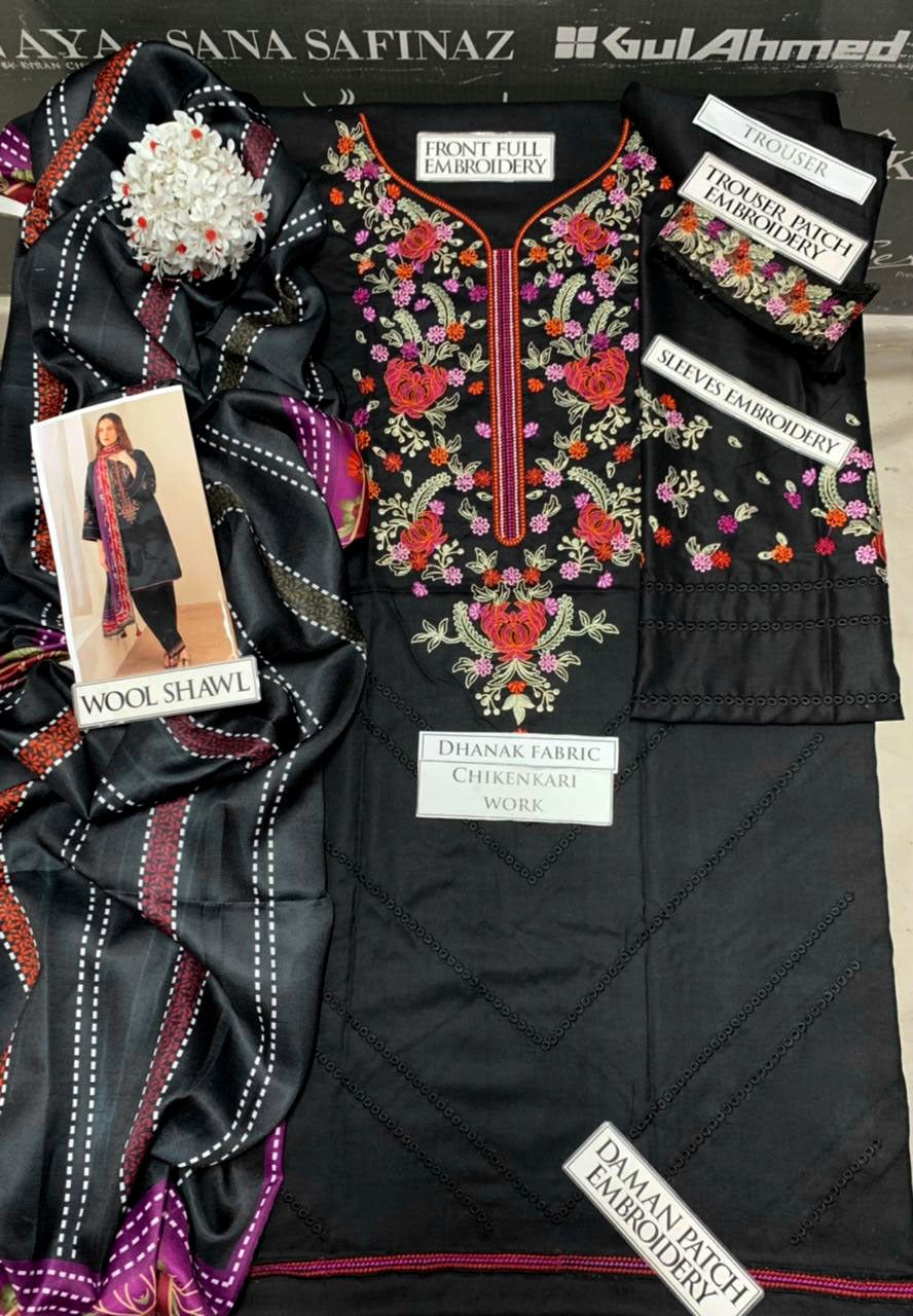 DFW-1172 Jazmin Embroidery 3PC Dhanak Suit