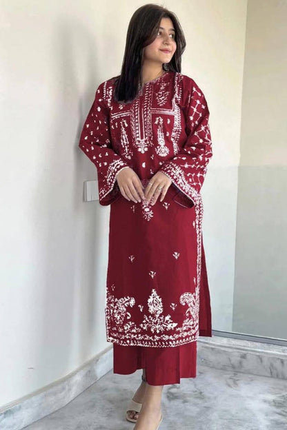 DFW-1036 Sapphire Embroidery 2PC Dhanak Suit