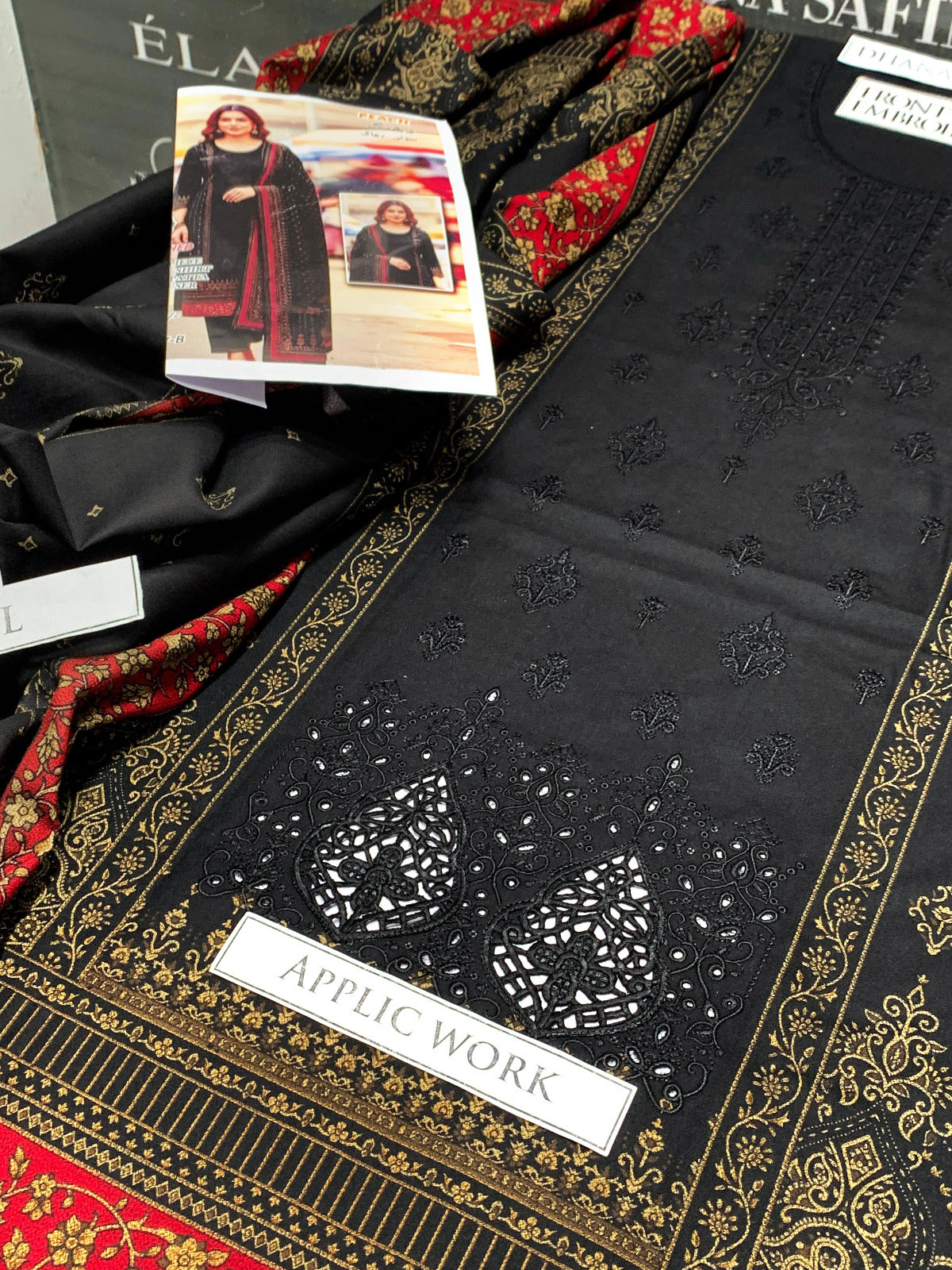DFW-958 BJ Textile Heavy Embroidery 3PC Dhanak Suit