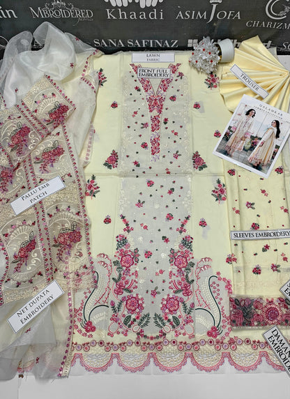 DFW-885 Qalamkar Nazir Heavy Embroidery 3PC Lawn Suit