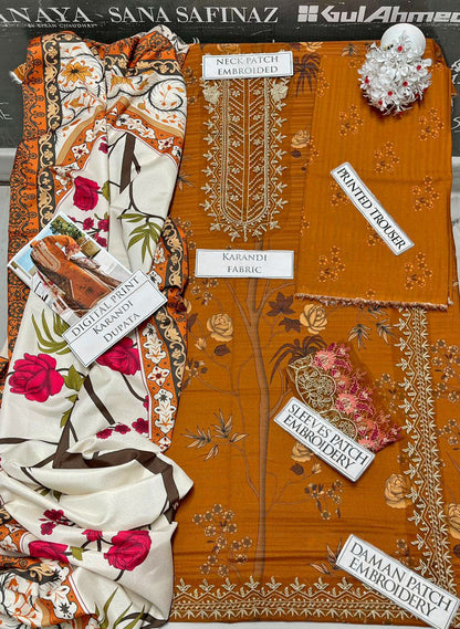 DFW-1178 Zainab Chottani Embroidery 3PC Karandi Suit